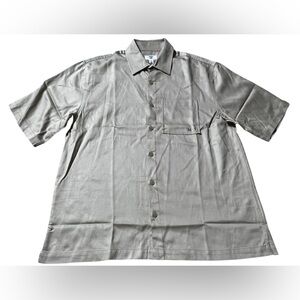 Mode of One Short Sleeve Button Up Shirt Men’s Small light‎ khaki beige